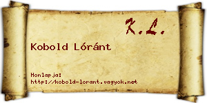 Kobold Lóránt névjegykártya